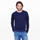 Club Monaco Color Blue Indigo Cashmere Crew In Size Xl