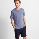 Club Monaco Blue Short-sleeve Tech Cotton Crew