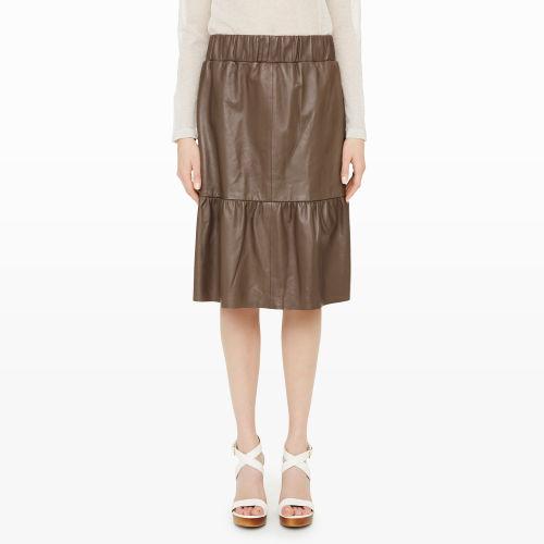 Club Monaco Color Brown Velda Leather Skirt In Size 0