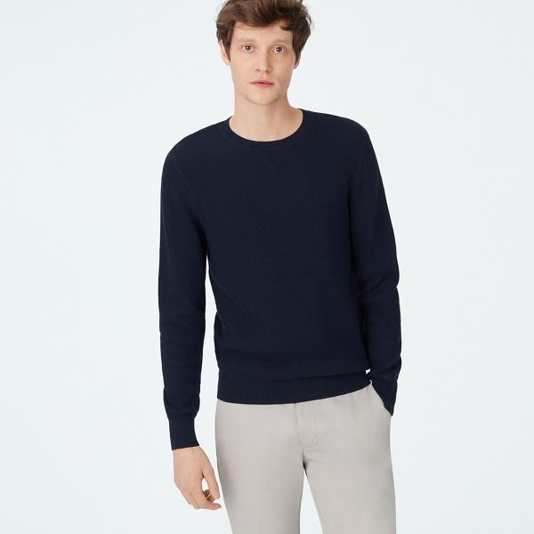 Club Monaco Navy Stitch Crew Sweater