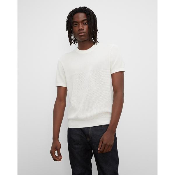 Club Monaco Short Sleeve Texture Crew Sweater
