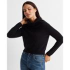 Club Monaco Black Cashmere Cowlneck Rib Sweater