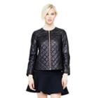 Club Monaco Color Black Dean Quilted Leather Jacket In Size S