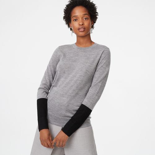 Club Monaco Color Grey Mackenzie Colorblock Sweater