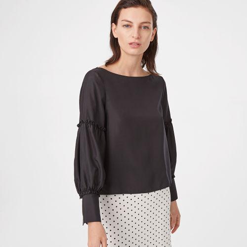 Club Monaco Color Black Morites Silk Top