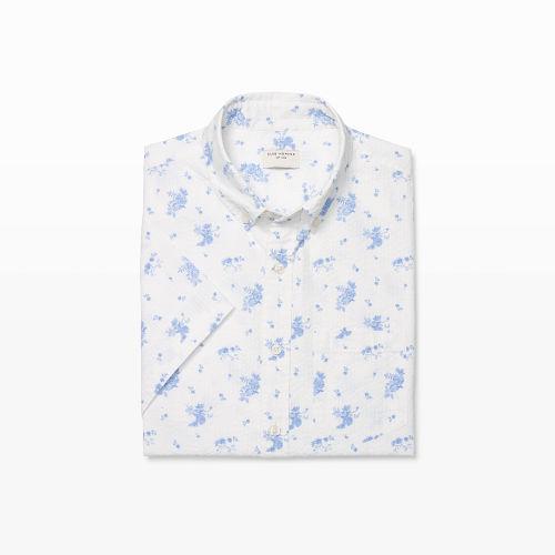 Club Monaco Slim Seersucker Floral Shirt