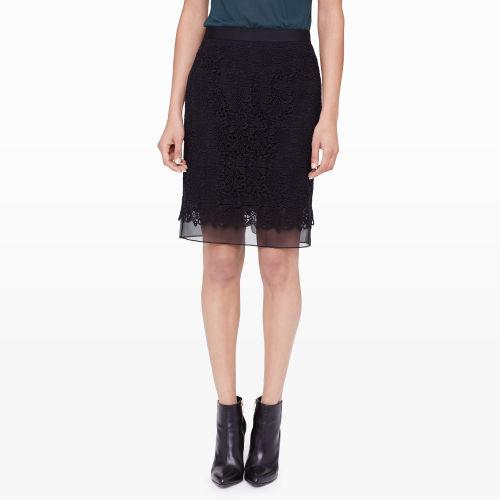 Club Monaco Color Black Felis Lace Skirt In Size 12