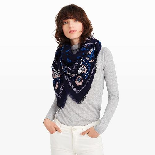 Club Monaco Color Blue Janiber Floral Scarf