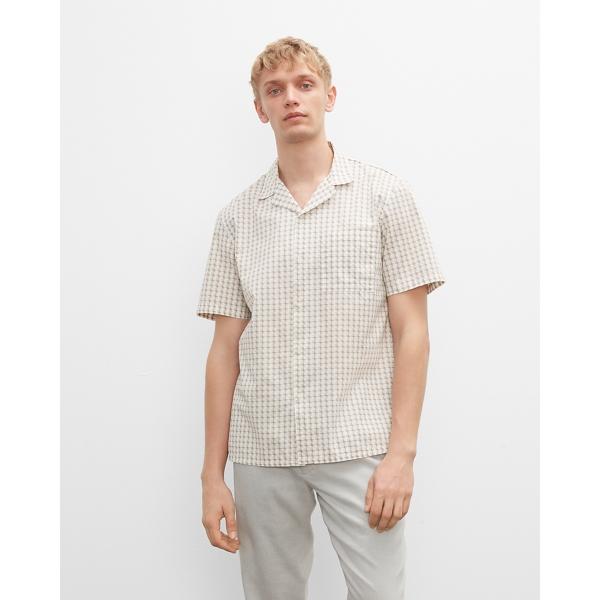 Club Monaco Short Sleeve Camp Collar Geo Print Shirt