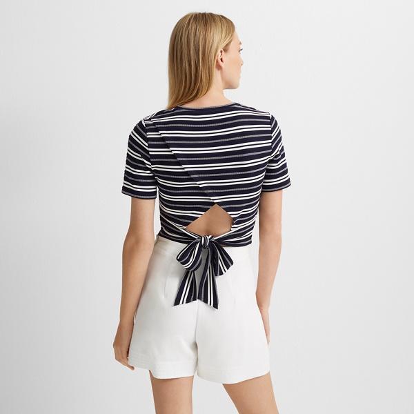 Club Monaco Navy/white Tie-back Tee