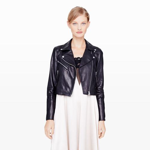 Club Monaco Collection Color Black Rimone Leather Jacket