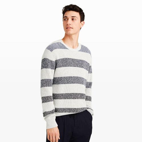 Club Monaco Color Blue Marled Stripe Crew