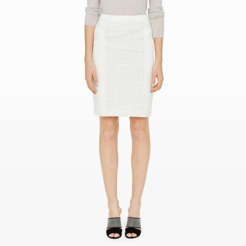 Club Monaco Color White Alexine Mixed-media Skirt In Size 0