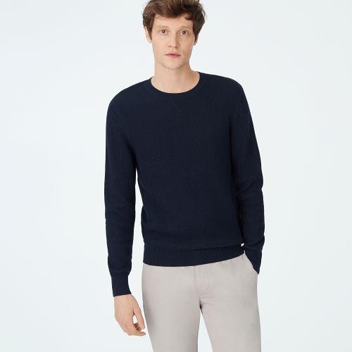 Club Monaco Color Blue Stitch Crew Sweater
