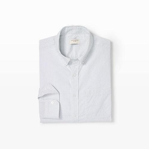 Club Monaco Color White Slim Diamond Dot Shirt