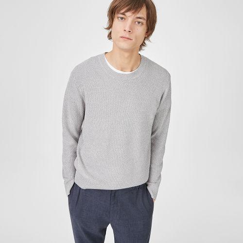 Club Monaco Color Grey Linen Stitch Crew