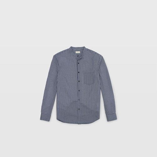 Club Monaco Color Multi Band Collar Stripe Shirt