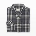 Club Monaco Color Blue Slim-fit Double Face Shirt In Size L