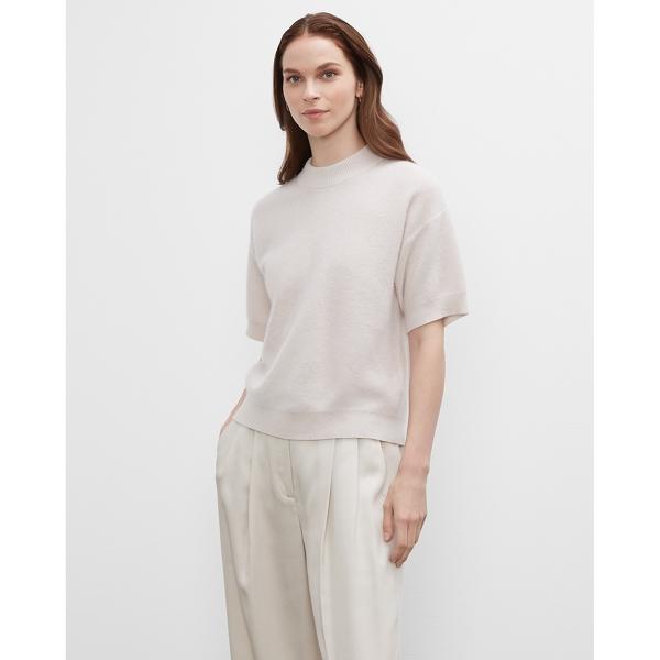 Club Monaco Short Sleeve Boiled Cashmere Sweater
