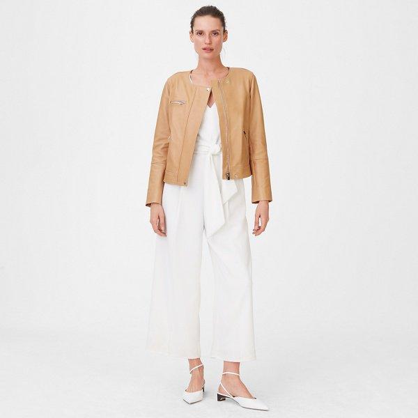 Club Monaco Tan Ohwen Leather Jacket