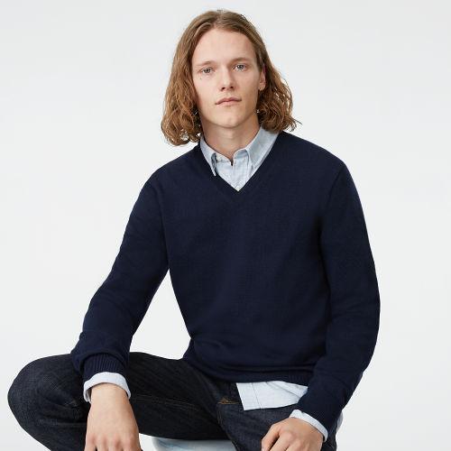 Club Monaco Color Bright Navy Merino V-neck Sweater