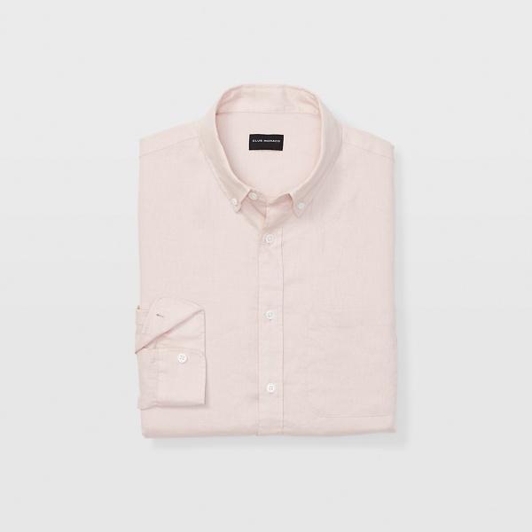 Club Monaco Pink Slim Linen Shirt