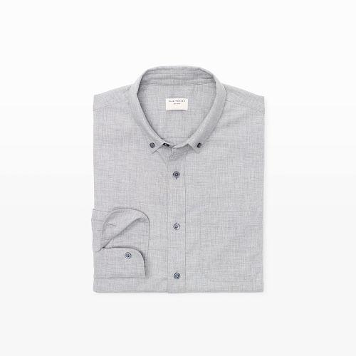 Club Monaco Color Grey Slim Flannel Shirt