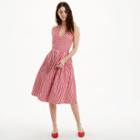Club Monaco Color Red Mds Stripes Halter Dress