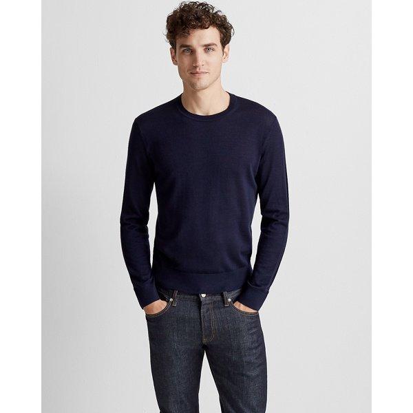 Club Monaco Navy Lux Merino Links Crew