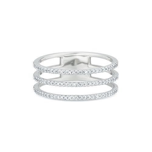 Club Monaco Color Silver Adina Reyter Triple Band Ring