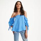 Club Monaco Color Blue Topaz Liki Silk Top