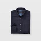 Club Monaco Sapphire Blue Multi Slim Double-faced Grid Shirt