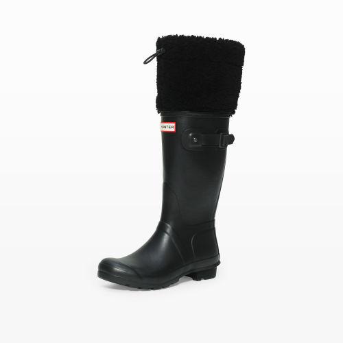 Club Monaco Color Black Hunter Shearling Rubber Boot In Size 10