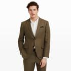 Club Monaco Dark Olive Grant Linen Suit Blazer