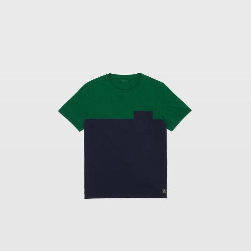 Rb Color Navy/dark Green Colorblock Tee