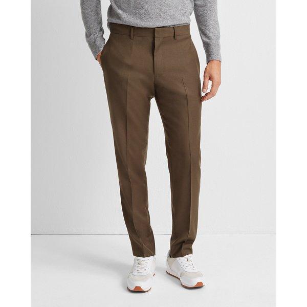 Club Monaco Brown Grant Wool Flannel Trouser