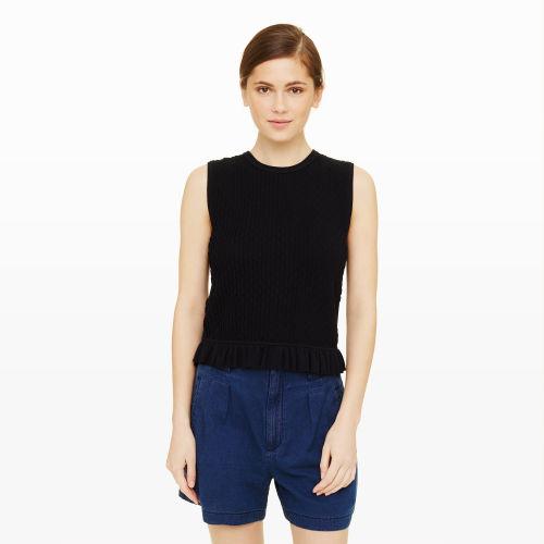 Club Monaco Color Blue Aleedah Scalloped Sweater