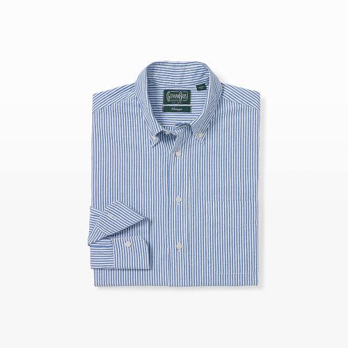 Club Monaco Color Blue Gitman Seersucker Shirt