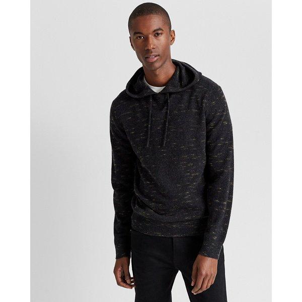 Club Monaco Black Cashmere Coverlock Hoodie