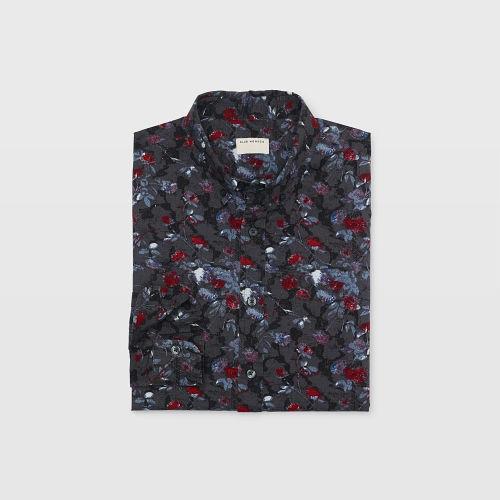 Club Monaco Color Grey Slim Castillo Floral Shirt