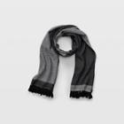 Club Monaco Black / White Jacquard Scarf