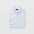 Club Monaco Color Blue Slim Linen Micro Check Shirt