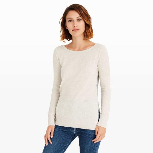 Club Monaco Color Grey And Light Grey Nicolette Color-block Sweater
