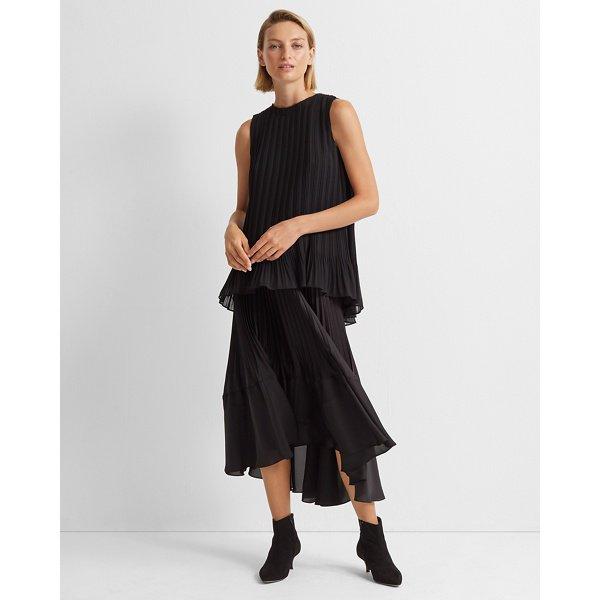 Club Monaco Black Pleated Flounce Skirt