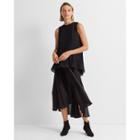 Club Monaco Black Pleated Flounce Skirt