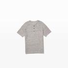 Club Monaco Color Grey Short-sleeve Linen Henley