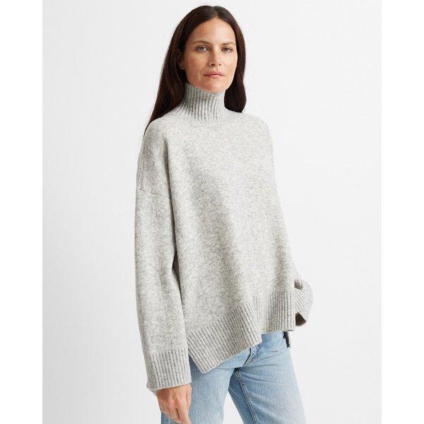 Club Monaco Light Grey Oversized Turtleneck Sweater