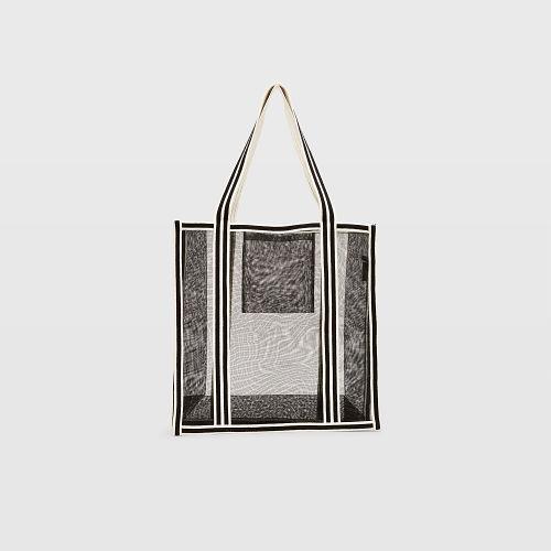 Club Monaco Color Black Mesh Beach Bag