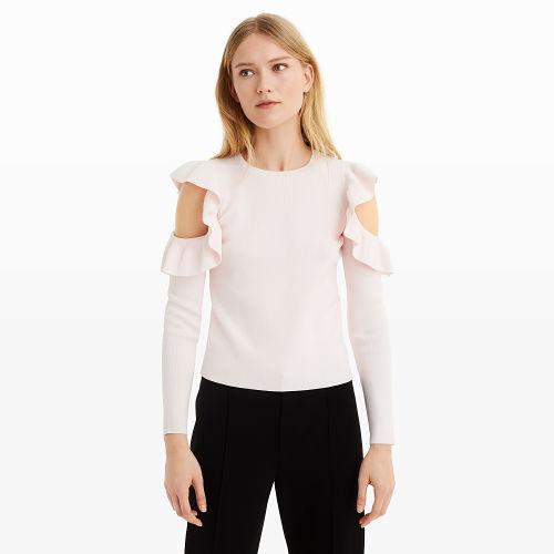 Club Monaco Color Pink Colema Cold Shoulder Sweater