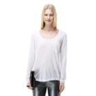 Club Monaco Color White Zoe Easy Long Sleeve Tee In Size Xs